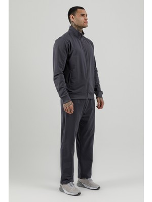 Airlife Sportswear Tam Boy Fermuarlı Erkek Dik Yakalı Eşofman Takımı Titanyum