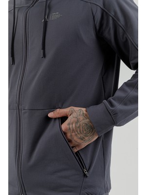 Airlife Sportswear Tam Boy Fermuarlı Erkek Kapüşonlu Eşofman Takımı Titanyum