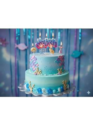Bkmc Happy Birthday Deniz Kızı Temalı 5 Parça Mum