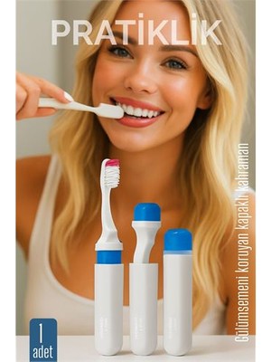 Marsilyan Kapaklı Diş Fırçası - Seyahat Kapaklı Diş Fırçası - Hijyenik Koruma Pratik ve Kompakt Mode