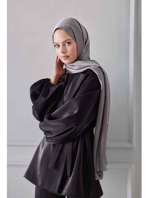 Ges Shop Kadın Gümüş Gri Janjan Abiye Şal