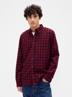 Gap Erkek Kırmızı Standard Fit Oxford Gömlek