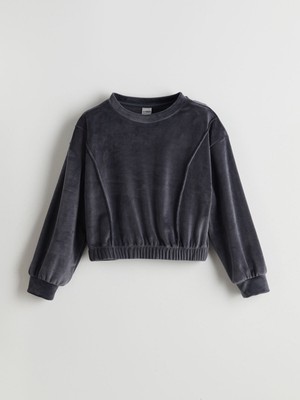 Lc Waikiki Yeni Sezon Bisiklet Yaka Kadife Kız Çocuk Sweatshirt