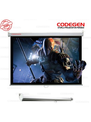 Codegen AX-24 240x200 cm Storlu Manuel Projeksiyon Perdesi (Arkası Siyah Fonlu)
