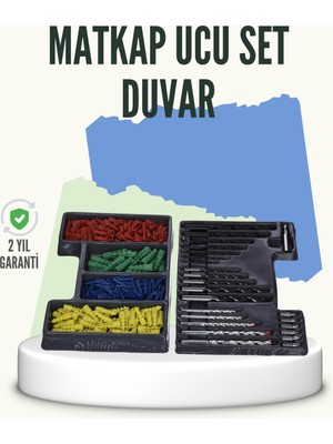 Marsilyan Matkap Ucu Seti 24 Parça Organizer Kutulu Ahşap Metal Beton Uyumlu