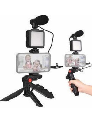 Marsilyan Telefon Tutucu Mini Mikrofonlu Tripod Vlog Çekim Video Ieg