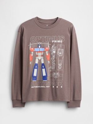 Gap Erkek Çocuk Kahverengi Relaxed Grafik Baskılı T-Shirt
