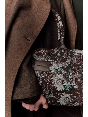 Manuka Jakar Desenli Tote Çanta Kahverengi