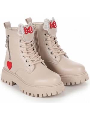 Kız Çocuk Fiyonklu Su Geçirmez Kaydırmaz Taban Bot