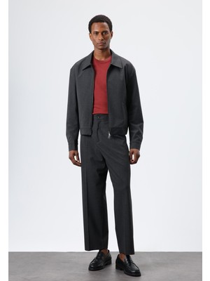 Antioch Antrasit Relax Fit Çizgili Erkek Pantolon