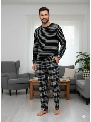 Pijalüx Tek Alt Cepli Ekose Pijama Battal