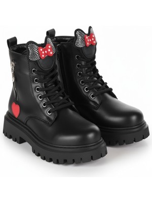 Kız Çocuk Fiyonklu Su Geçirmez Kaydırmaz Taban Bot