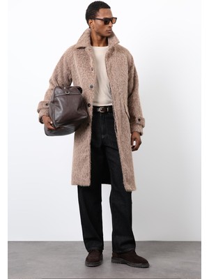 Antioch Açık Kahve Suni Kürk Erkek Kaban