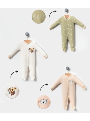 Bubito Kuzu ve Inek Görselli 3'lü Bebek Tulum