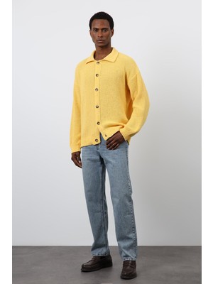 Antioch Sarı Örme Triko Erkek Hırka