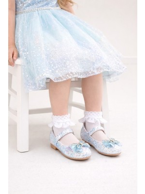 Minibonito Işıltılı   Kum Sim Dokulu Kelebek Figür Detaylı Kız Çocuk Babet