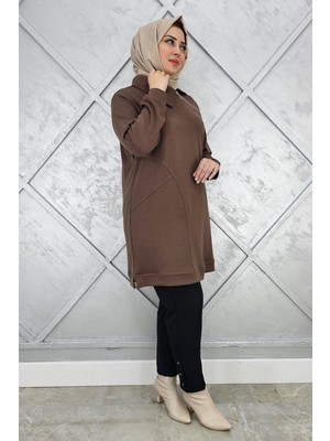 Pys Giyim Kadın Fermuar Detaylı Tesettür Tunik