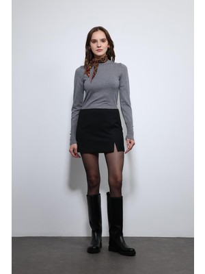 Antioch Gri Basic Kadın Triko Kazak
