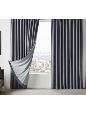 Mebelport Curtain Karartma Fon Perde 100% Lüks Dauble Blackout (Tek Kanat)
