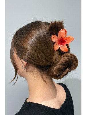 Aslı Kiraz Jewerly Kadın Büyük Boy Turuncu Lotus Toka