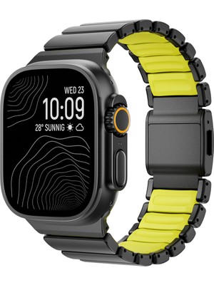 Systemcom Watch Ultra 49MM Zore KRD-152 Titanyum Silikon Kordon - Siyah-Yeşil