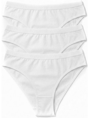 Öts Kadın Külot 3'lü Logolu Bel Lastikli (%96 Pamuk - %4 Elastan)