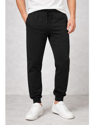 Remsa Erkek Paçası ve Beli Lastikli Eşofman Altı 25707 Siyah