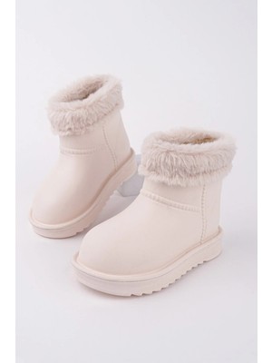 Çocuk Puffy Kürklü Hafif Yumuşak Yağmur - Kar Geçirmez Bot