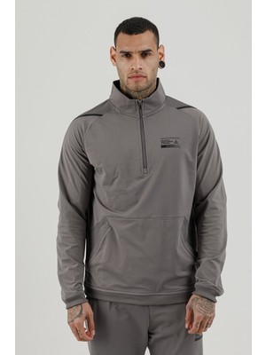 Airlife Stronger High Rsı 5 7 Yarım Fermuarlı Erkek Dik Yaka Sweatshirt Gri