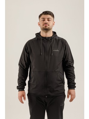 Airlife Stronger High Rsı 5 7 Tam Boy Fermuarlı Erkek (Büyük Beden) Kapüşonlu Sweatshirt Siyah