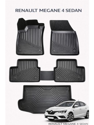Black Gold Renault Megane 4 Sedan 3D Oto Paspas ve Bagaj Havuzu Set Premium