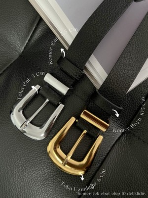 Fiori 2'li Köprü Toka Uç Takım Kadın Pantolon Kemeri, Ceket Kemeri, Elbise Kemeri, Gömlek Kemeri