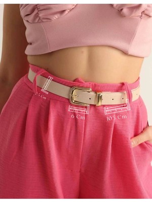 Fiori Gold Tokalı Kararmaz Kadın Pantolon Kemeri, Ceket Kemeri, Elbise Kemeri, Gömlek Kemeri