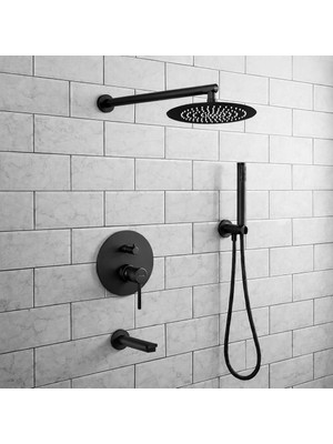 Fause Tam Ankastre Duş Seti Adonis Siyah FAU107-B
