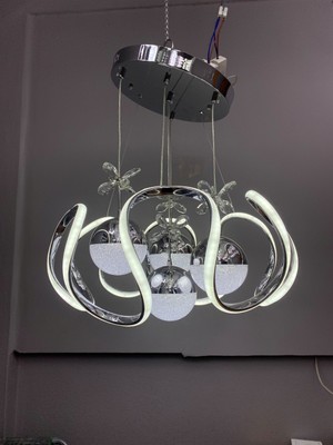 Zeya Lighting Yüksek Aydınlatmalı Bulut Model Krom Kaplama 4 Toplu Sarkıt Modern 3 Renk LED Avize