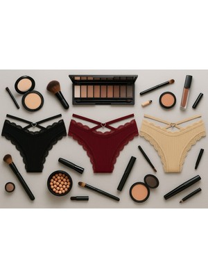 Mavi Qumsal Ribana Halkalı Bikini 3'lü Set