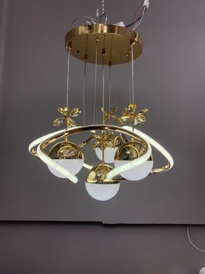 Zeya Lighting Yüksek Aydınlatmalı Dron Model Gold Kaplama 4 Toplu Sarkıt Modern 3 Renk LED Avize