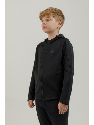 Airlife Power 22 Cr Line Tam Boy Fermuarlı Genç Çocuk (Erkek) Kapüşonlu Sweatshirt Siyah