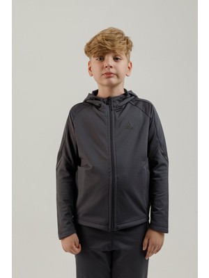 Airlife Power 22 Cr Line Tam Boy Fermuarlı Genç Çocuk (Erkek) Kapüşonlu Sweatshirt Füme
