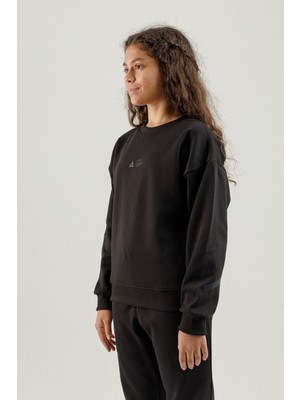 Airlife Clubby Ir Zone Sıfır Yaka Genç Çocuk Sweatshirt Siyah