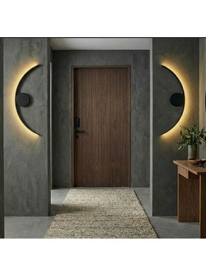 Acrolite Dekoratif Modern Duvar Aplik (Oturma Odası, Yatak Odası, Yemek Odası, Banyo, Kafe) L:60CM Siyah 4000K