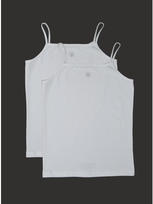 Blackspade Kız Çocuk Atlet 2'li Paket 1296 - Beyaz