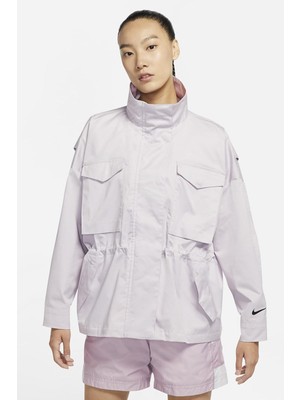 Nike Sportswear Collection Essentials M65 Full Zip Büyük Beden Kadın Ceket Lila