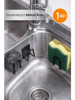 Orvila Kendinden Yapışkanlı Çok Amaçlı Metal Askı Siyah Renkli 1 Parça Dayanıklı Metal Malzeme