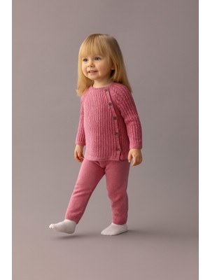 Eray Kids Bebek Örgü Triko Fitilli Desenli Pamuklu Alt-Üst Takım