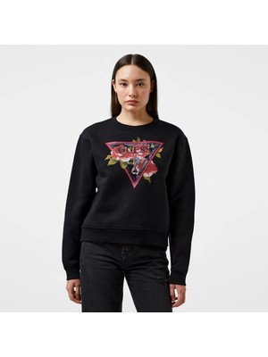 Guess Triangle Eco Sleek Poly Cotton Fleece Sweatshirt  W4YQ26K9Z21