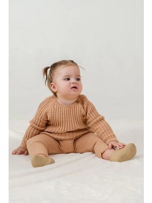 Eray Kids Bebek Örgü Triko Fitilli Desenli Pamuklu Alt-Üst Takım