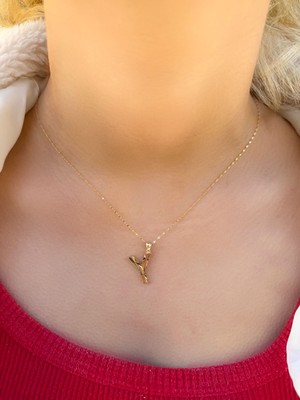 Uzundağ Kuyumculuk 14 Ayar Füzyon Y Harfli Kolye