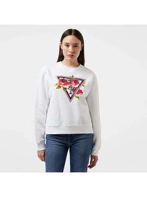 Guess Triangle Eco Sleek Poly Cotton Fleece Sweatshirt  W4YQ26K9Z21