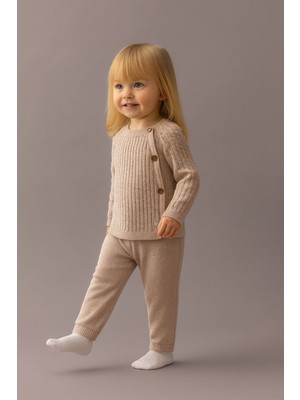 Eray Kids Bebek Örgü Triko Fitilli Desenli Pamuklu Alt-Üst Takım